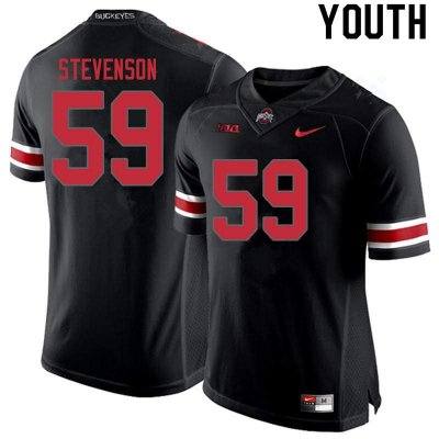 Youth Ohio State Buckeyes #59 Zach Stevenson Blackout Nike NCAA College Football Jersey April KRV5044JU